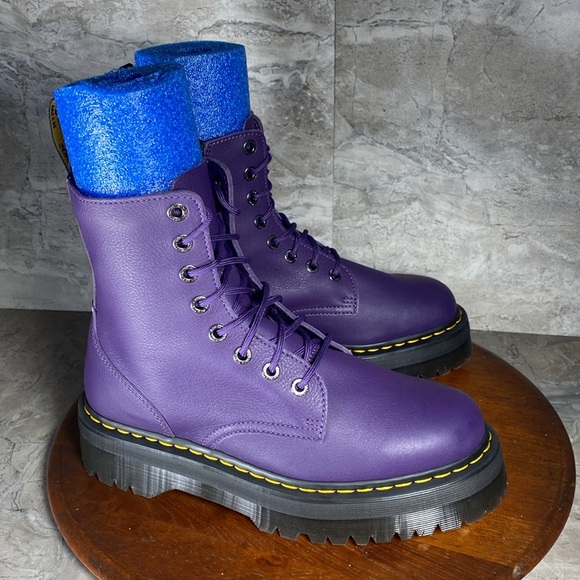 Dr. Martens Jadon III Pisa Soft Leather Women’s 12 Purple Platform Boots - Picture 3 of 7